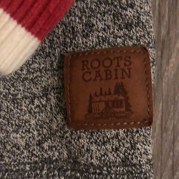 Roots Red and Gray Color-Block Hoodie Sweatshirt - Picture 4 of 4